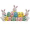 DR.DUDU Easter Decorations Hand-Painted Easter Eggs Bunny Centerpiece, 8.5 in Tabletop Easter Resin Figurine Decor for Home Living Room Bedroom Easter Decorations